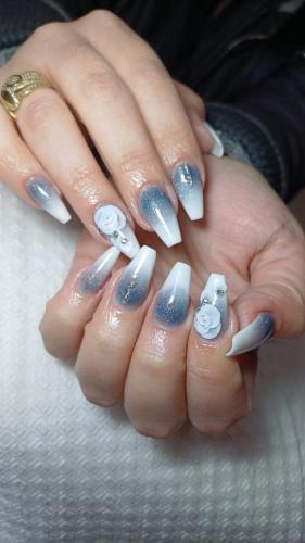 Uñas acrílicas Esculpidas con diseño 3d Peñaflor. Johannails.cl