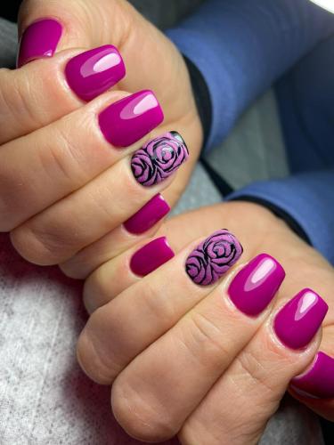 Esmaltado permanente con efecto sugar morado peñaflor - johannails.cl - uñas sugar Peñaflor
